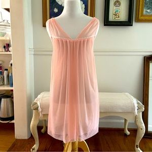 Betsey Johnson Intimates Pink Sheer Babydoll Slip Dress Nightgown Size S